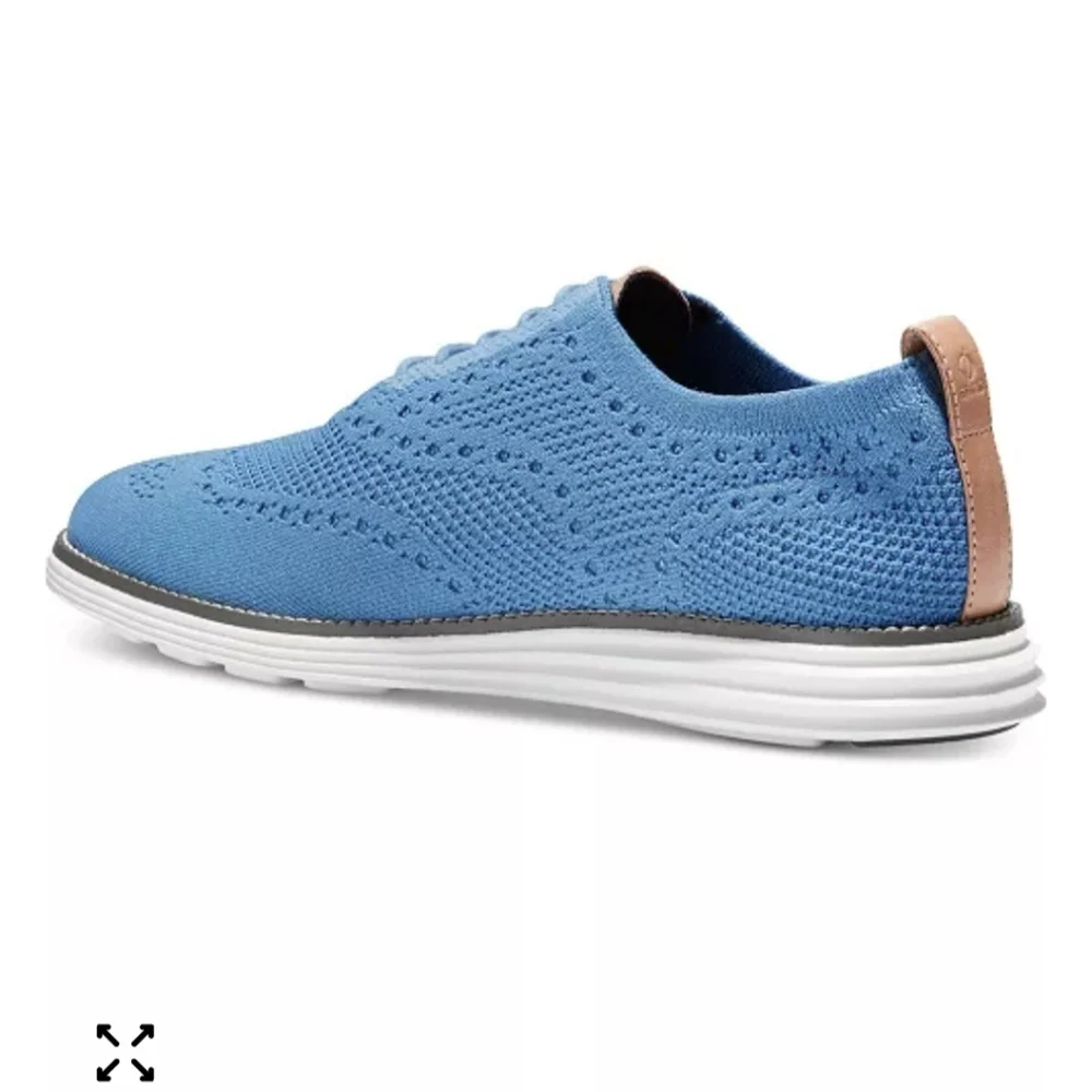 Cole Haan Men's Original Grand Stitchlite Wingtip Oxfords Blue Knit - 8.5